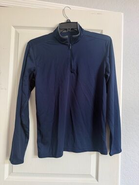 Port Authority Navy and Charcoal Quarter-Zip Pullover